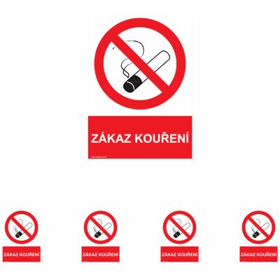 Walteco Zákaz kouření 105x148mm, formát A6, samolepka Množství: 5 ks , 20070BP1 – Zboží Mobilmania