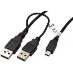 Goobay 11.92.8008 USB 2.0 Y, 2x USB A(M) - miniUSB 5pinB(M), 0,6m, černý