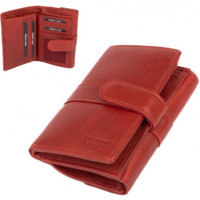 Leonardo Verrelli dámská kožená peněženka s přezkou červená – Zboží Mobilmania