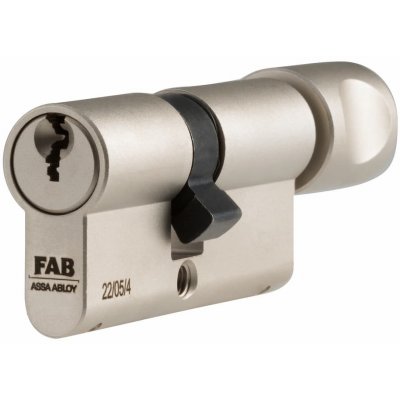 Assa Abloy FAB 3*** PROFI, 40+45 mm Nikl, s knoflíkem na delší straně – Zboží Mobilmania