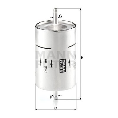 MANN-FILTER Palivový filtr WK 830 – Zboží Mobilmania