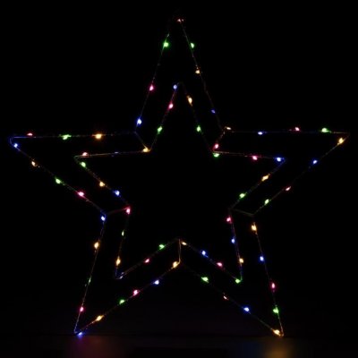 NEXOS Nexos Vánoční LED dekorace stříbrná hvězda 50 cm barevná – Hledejceny.cz