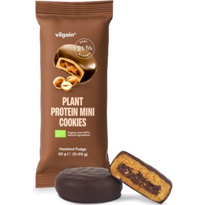 Vilgain Plant Protein Mini Cookies Lískooříškový fondán 50 g – Zboží Dáma