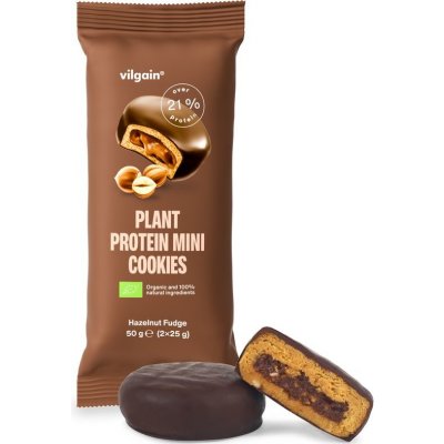 Vilgain Plant Protein Mini Cookies Lískooříškový fondán 50 g – Sleviste.cz