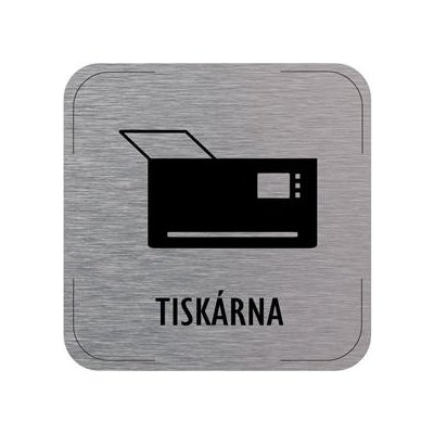 Cedulka na dveře - Tiskárna - piktogram, hliníková tabulka, 80 x 80 mm – Zboží Mobilmania