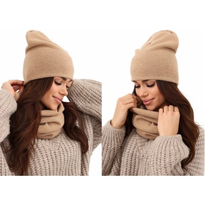 Fashionweek dámská čepice a šála cashmere touch Z-K6 Camel – Hledejceny.cz