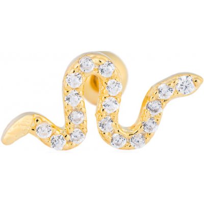 Franco Bene Piercingová náušnice ve tvaru hada pozlacená 1598 – Zboží Dáma