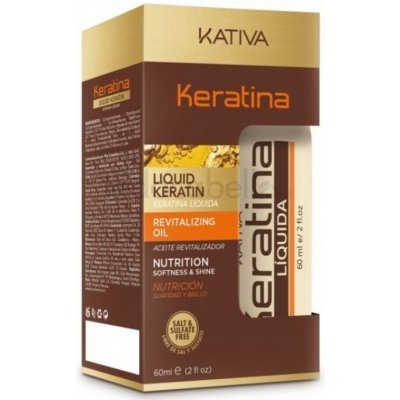 Kativa Keratina vyživující olej na vlasy pro lesk a hebkost vlasů 60 ml