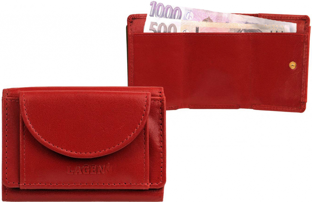 Lagen Dámská malá kožená peněženka W-2030 červemá