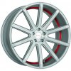 Alu kolo, lité kolo Corspeed Deville 9,5x22 5x120 ET38 silver brushed surface trim red