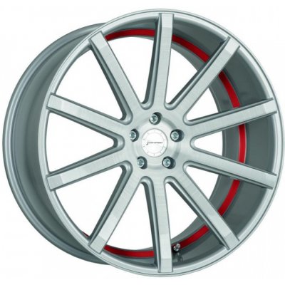 Corspeed Deville 10,5x21 5x112 ET40 silver brushed surface trim red | Zboží Auto