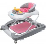 BABY MIX Chodítko dětské chodítko s houpačkou a silikonovými kolečky růžové – Sleviste.cz