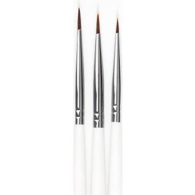 Ráj nehtů Sada zdobících štětců bílá 3 ks – Zboží Dáma