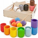 Montessori Ulanik dřevěná hračka "Balls in Cups. Big" – Sleviste.cz