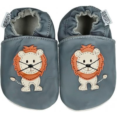 Capiki kožené barefoot capáčky Lvíček na šedé – Sleviste.cz