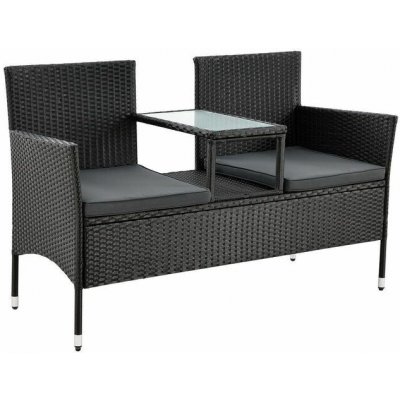 Juskys 107482 zahradní set polyratan černý – Hledejceny.cz