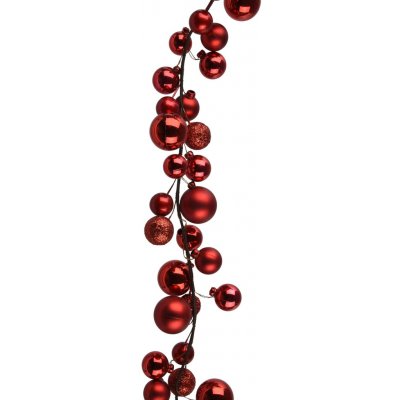Decoris Vánoční girlanda s koulemi, červená, 6 x 6 x 180 cm Rot – Hledejceny.cz