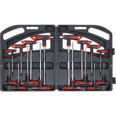 BGS Diy BGS 90, Sada šroubováků s T-rukojetí a boční čepelí | vnitřní šestihran / T-profil (pro Torx) | 16dílná – Sleviste.cz