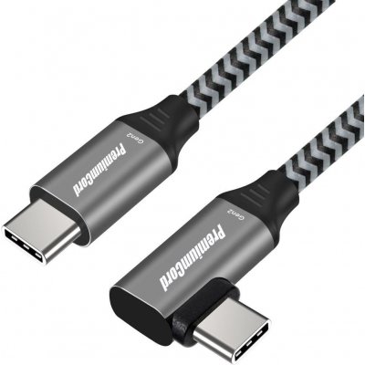 Premiumcord ku31cu2 USB-C zahnutý ( USB 3.2 GEN 2, 3A, 60W, 20Gbit/s), 2m – Sleviste.cz