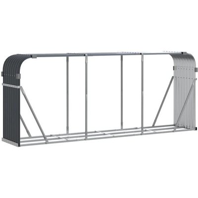 Shumee Dřevník pozinkovaná ocel 234 x 45 x 100 cm antracitový – HobbyKompas.cz