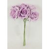 Květina Autronic Růžičky, puget 6ks, barva fialová Květina umělá pěnová PRZ755522