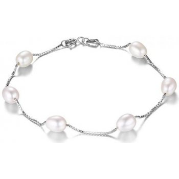 Eppi stříbrný náramek s bílými perlami Frelde BR33746