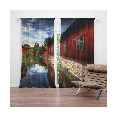 Sablio Závěs Červený dům: 2ks 140x250cm – Hledejceny.cz