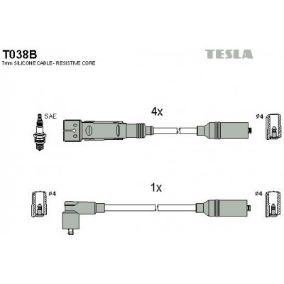 Sada kabelů pro zapalování TESLA T038B – Hledejceny.cz