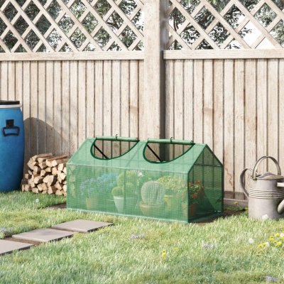 Outsunny fóliovník se 2 okny 119 x 60 x 60 cm zelený – Zboží Dáma