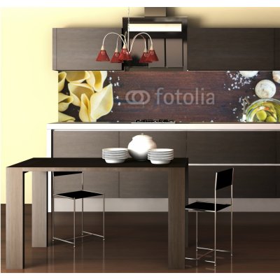 WEBLUX Fototapeta do kuchyně fólie Pasta ingredients: conchiglioni - 74036743 Přísady těstovin: konchiglioni houby džbánek smetany olivy rozměry 260 x 60 cm – Zboží Mobilmania