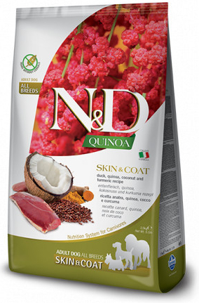 N&D Quinoa Dog Adult All Breeds Skin & Coat Grain Free Duck & Coconut 2 x 2,5 kg