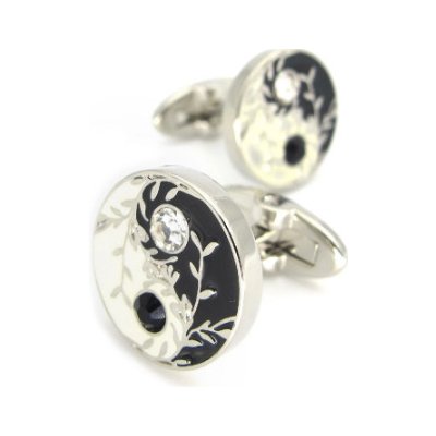 Knoflickarna.CZ manžetové knoflíčky yin yang s kamínkem – Sleviste.cz