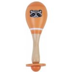 Adam Toys Dřevěné chrastítko rumba koule mýval oranžová – Zboží Mobilmania
