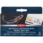 Derwent, 2305657, Metallic, metalické akvarelové barvy v pánvičkách, 12 ks – Sleviste.cz