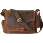 Greenburry kožená taška Hunting 1763AM-25 hnědá – Zboží Dáma