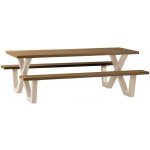 WOOOD Dřevěný zahradní stůl s lavicemi Tablo 206 x 145 cm s béžovou podnoží – Hledejceny.cz