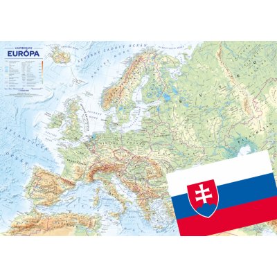 Kartografie PRAHA, a. s. Európa – štáty a reliéf – nástenná mapa – Hledejceny.cz