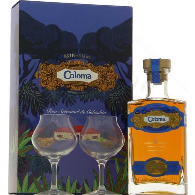 Coloma Rum 8y 40% 0,7 l (dárkové balení 2 sklenice) – Hledejceny.cz