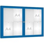 PROCITY Venkovní vitrína model 1000 dvoukřídlá, 8 x A4, plexi, modrá | Zboží Auto