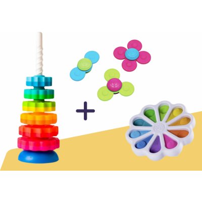 Fat Brain Toys Spinnery + stohovací věž + Polštářky s čísly – Sleviste.cz