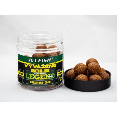 Jet Fish Legend range Vyvážené boilies 250ml 20mm CHILLI TUNA + CHILLI