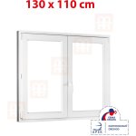Okna Hned Plastové okno 130x110 cm bílé dvoukřídlé bez sloupku (štulp) pravé – Hledejceny.cz
