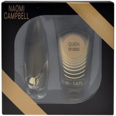 Naomi Campbell Queen of Gold EDT 15 ml + sprchový gel 50 ml dárková sada – Zboží Mobilmania