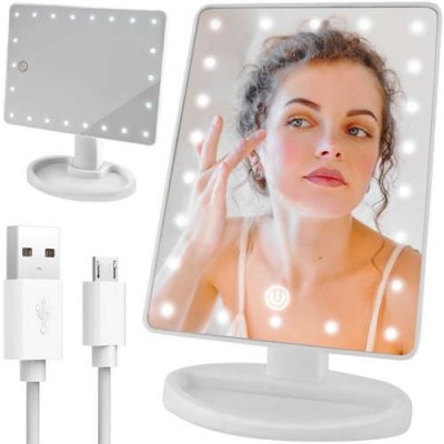 iQ Tech iMirror IQ00040 kosmetické make up zrcátko LED Dot bílé – Zboží Dáma