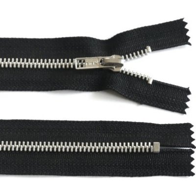 Kovový zip no.5 nerozepínací 12cm jeansový černý (stříbrné zoubky) – Hledejceny.cz