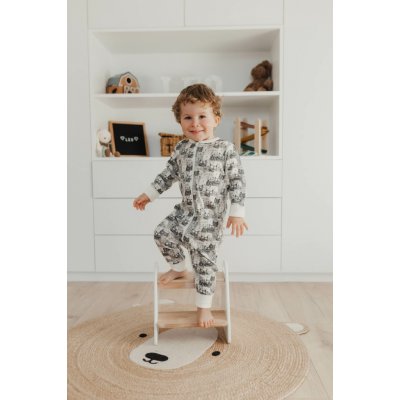 Safa rostoucí dvouvrstvý merino overal s bambusem šedá kočka – Zboží Dáma