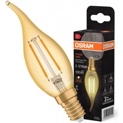 Osram B36 Candle E14 1,5W = 12W 120 lm 2400K Warm Vintage 1906 – Hledejceny.cz