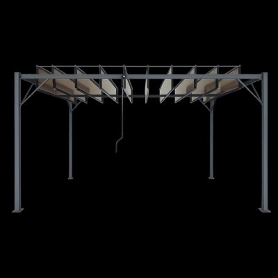 Pro-Tech shop Zahradní pergola s pohyblivými lamelami z polykarbonátu 3x4m hnědá 62037 TUN4023 – Zboží Mobilmania