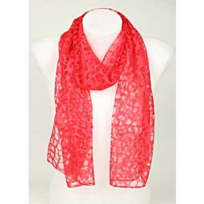 Šála s hedvábím vzor vz. 3 červená – Zboží Dáma