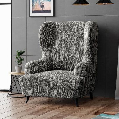 GA.I.CO bielastický potah na křeslo ušák Universo Nový žíhaný černobílý 60 - 110 cm – Zboží Dáma